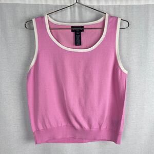 VTG Jones New York Top Pink Knit Tank Preppy Tennis Prep Old Money Sporty Retro